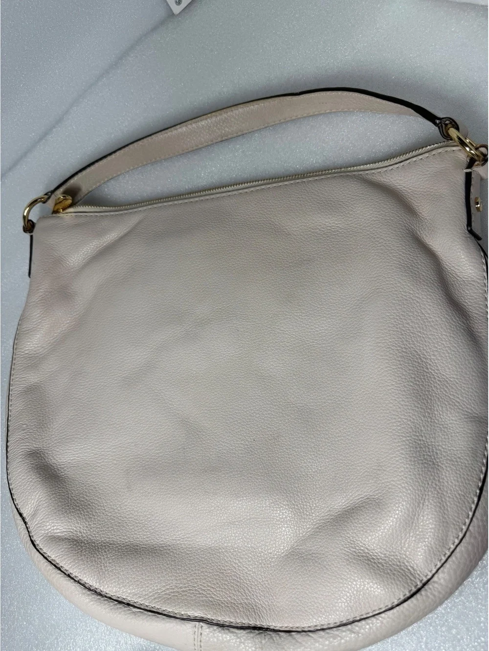 Michael Kors Ivory Pebbled Leather Large Hobo Shoulder Bag
